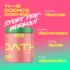 Oath Nutrition sport pre-workout highlighting caffeine boost for energy and focus