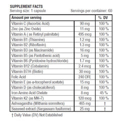 obel Daily Multivitamin bottle pour, convenient daily dose for energy and resilience.