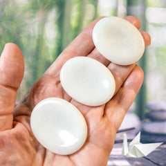 Obilea Gems display frame showcasing the worry stone as a soothing home accent.