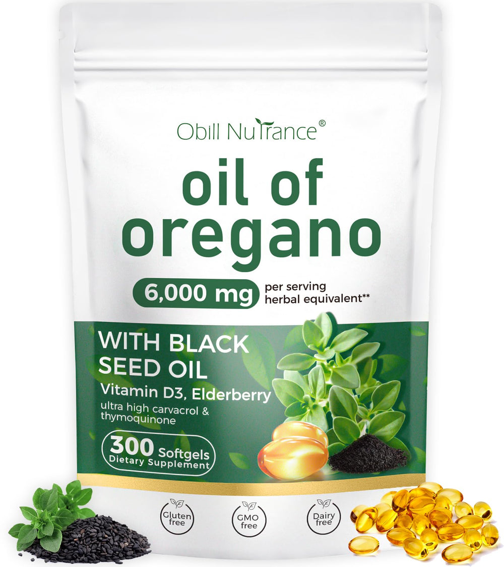 Obill NuTrance Oil of Oregano bottle with softgels for daily immune support