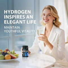 Obnobm Hydrogen Water Tablets packaging close-up highlighting vegan, non-GMO formula.