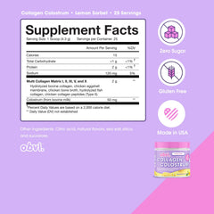 Obvi Collagen Peptide Colostrum Powder scoop-dispensing shows easy daily serving for immune support and beauty