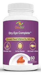 OcuSci Dry Eye Complete bottle front view, a one-month supply for daily eye support.