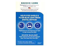 Softgels closeup from Ocuvite Blue Light product for easy daily intake