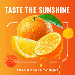 Pouring OFFPTE EAA Gummies orange-lemon bottle for quick pre-workout fueling.