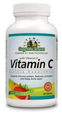 OFV Vitamin C bottle label showing a 100% natural formula for daily wellness.