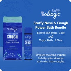 Oilogic Stuffy Nose & Cough Epsom Salt provides a gentle, comforting soak for baby.