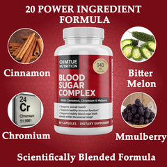 OIMTUE Blood Sugar Complex capsules in hand suggesting easy daily support