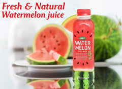 OKF Watermelon Aloe Vera Drink with ice in a glass