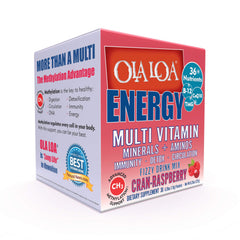 Ola Loa Energy Cran-Raspberry packet, convenient daily vitamin on-the-go