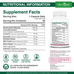 Close-up of Ola Organic NAD+ capsules highlights compact energy boost.