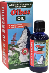 Olbas Massage Oil bottle close-up showing calming essential oils for massage