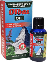 Olbas massage oil bottle pour for easy, soothing relaxation.