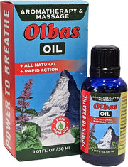 Olbas massage oil bottle pour for easy, soothing relaxation.