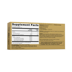 Close-up of OLIMP Gold Omega 3 softgels highlighting EPA and DHA levels for athletes
