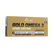 OLIMP Gold Omega 3 Sport Edition bottle showing label for cardio and brain support