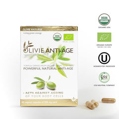 OLIVIE capsules highlighting hydroxytyrosol oleuropein polyphenols for daily use