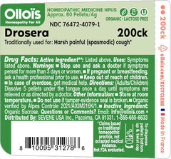 OLLOÏS Drosera pellets closeup highlighting lactose-free vegan tablets for gentle daily use.