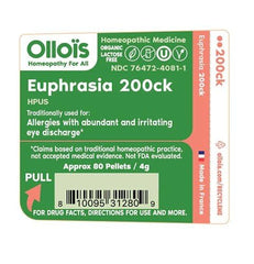 OLLOÏS Euphrasia 200ck pellets dissolving under the tongue, vegan and lactose-free.