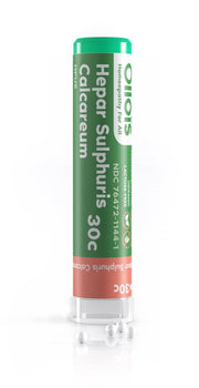 OLLOÏS Hepar Sulphuris Calcareum 30C pellets in tube for convenient under-tongue dosing.