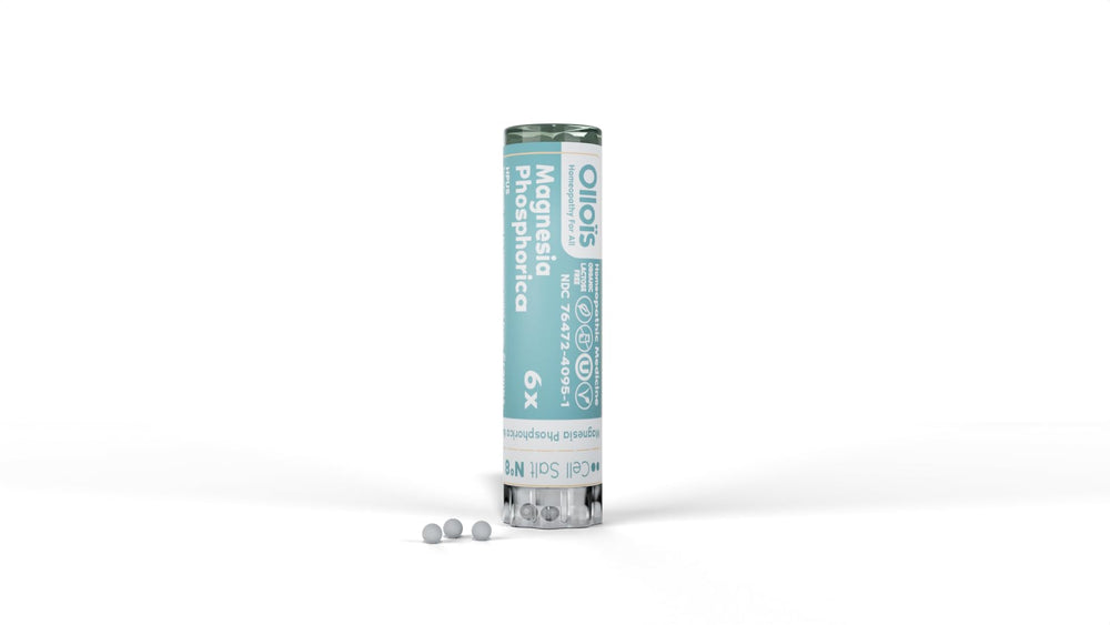 OLLOÏS Magnesia Phosphorica 6X pellets in a bottle for on-the-go comfort.