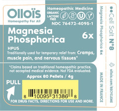 OLLOÏS Magnesia Phosphorica 6X pellets in a jar for easy dosing.