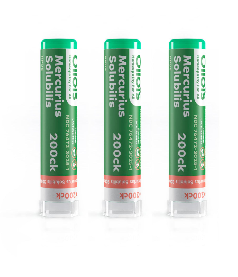 OLLOÏS Mercurius Solubilis 200ck bottle for organic lactose-free homeopathic support.