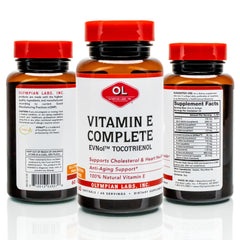 Close-up of Olympian Labs Vitamin E softgels for easy daily intake.