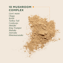 Packaging front of OM Master Blend highlighting organic ingredients