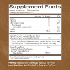 OM MUSHROOM SUPERFOOD ingredients bag highlighting organic mushroom blend
