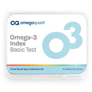 OmegaQuant Omega-3 Index Basic kit for at-home collection, enabling convenient self-testing.