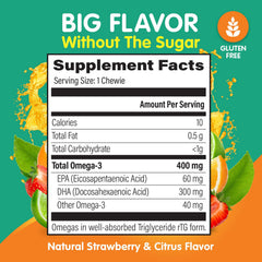 OmegaVia Kids Omega 3 Gummies close-up of brightly colored gummies.