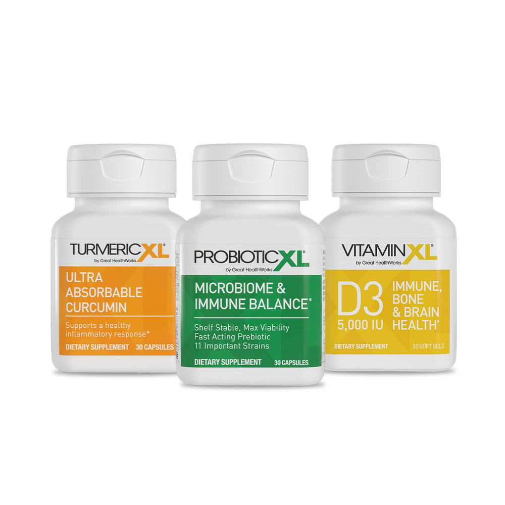 OmegaXL TrioXL packaging shows a gluten-free immune boost for daily wellness