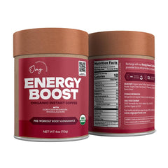 OMG Energy Boost being stirred into hot water for fast caffeine enjoyment.
