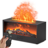 Omnexa Fireplace Diffuser front view with warm glow and humidified air for any room