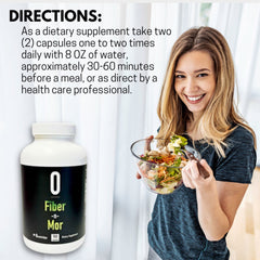 Close-up of Omnitrition Fiber-N-Mor capsules for convenient daily fiber and probiotic intake