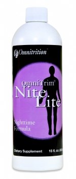 Omnitrition Nite Lite bottle pour showing bedtime serving for nighttime rest support.