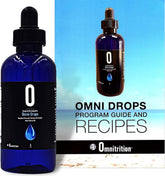 Omni Drops bottle with program guide for at-home use