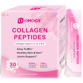 OMOGS Collagen Powder tub close-up, showcasing premium texture for skin and hair
