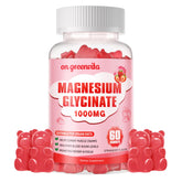 On Greenvita Magnesium Glycinate Gummies bottle promotes calm mood and sleep.