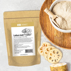 ONDAMGO Korean Lotus Root Powder in water demonstrates quick, versatile mixing options.