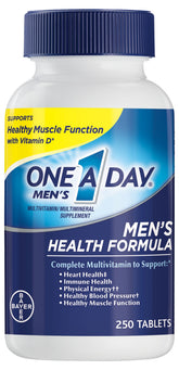 One A Day Men's Health Formula bottle front for daily men's multivitamin use