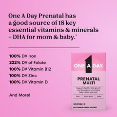 One A Day prenatal folic acid image emphasizing folate support.