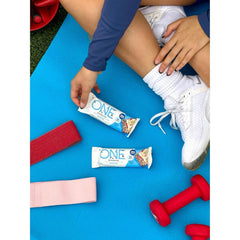 ONE Birthday Cake Bar on the go for quick protein during hikes.