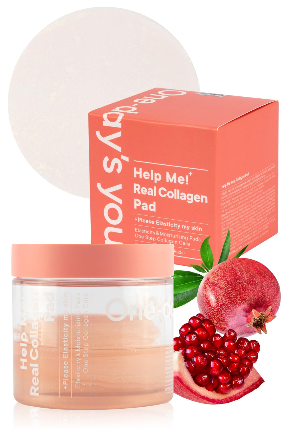 One-day's you real collagen pads packaging for daily skin firming and hydration.