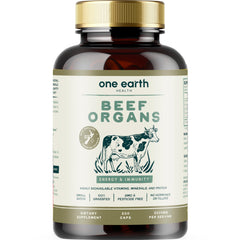 One Earth Health NZ beef organs bottle for daily vitality.