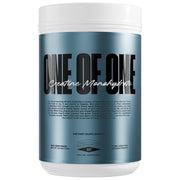 ONE OF ONE Creatine Monohydrate Powder bottle on shelf highlights pure, unflavored formula.