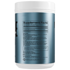 ONE OF ONE Creatine Monohydrate Powder scoop beside bottle emphasizes precise serving for training.