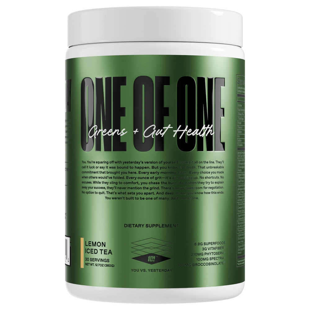 ONE OF ONE Greens & Gut Health tub front for daily use.