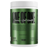 ONE OF ONE Greens & Gut Health tub label shows premium ingredients for daily wellness